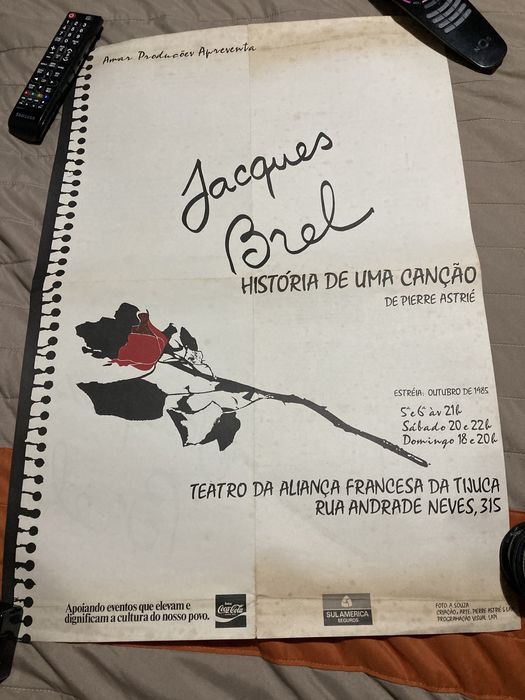 Cartaz Jacques Brel Teatro Brasil 1985