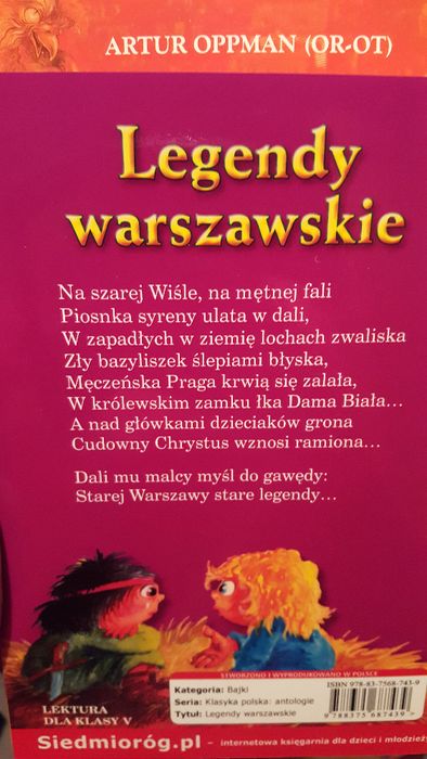 Legendy warszawskie Bazyliszek Złota kaczka Artur Oppman OR-OT