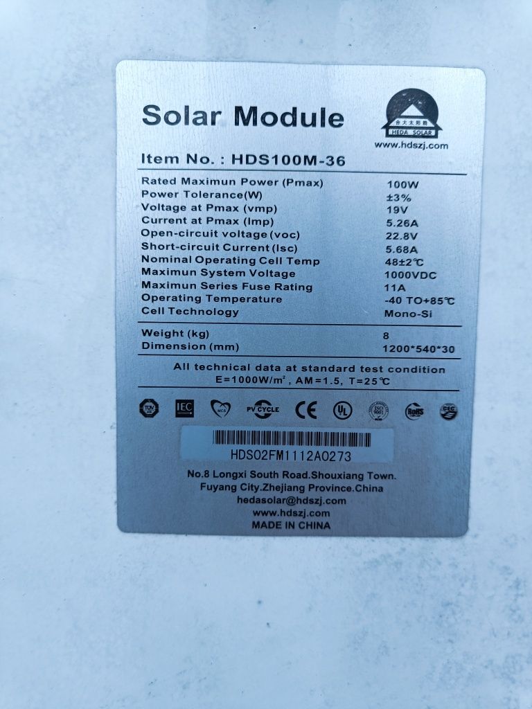 Painel fotovoltaico 100w