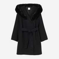 Новое пальто H&M XS черное,Пальто с капюшоном,Пальто осень/зима
