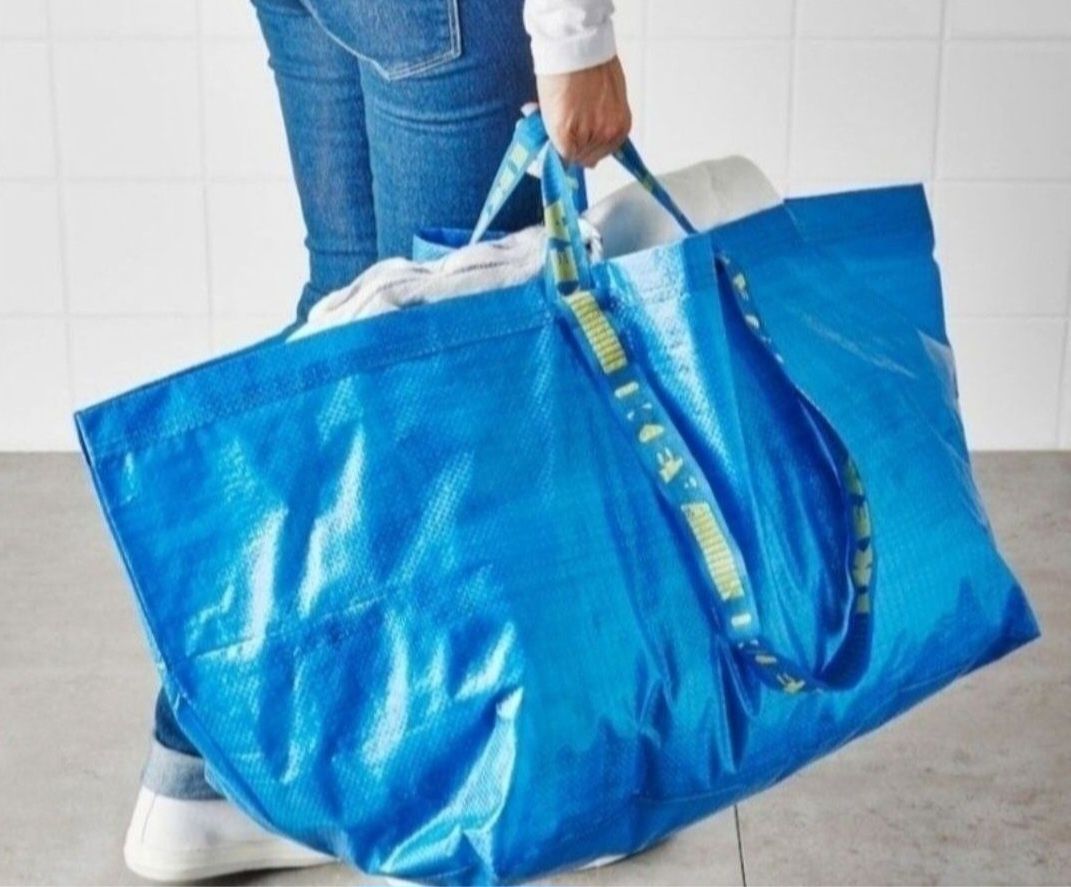 1zł Wysyłka Duża Torba IKEA 71L niebieska Pakowna i Mega wytrzymała NO