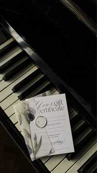 Подарунковий сертифікат на індивідуальні уроки гри на фортепіано