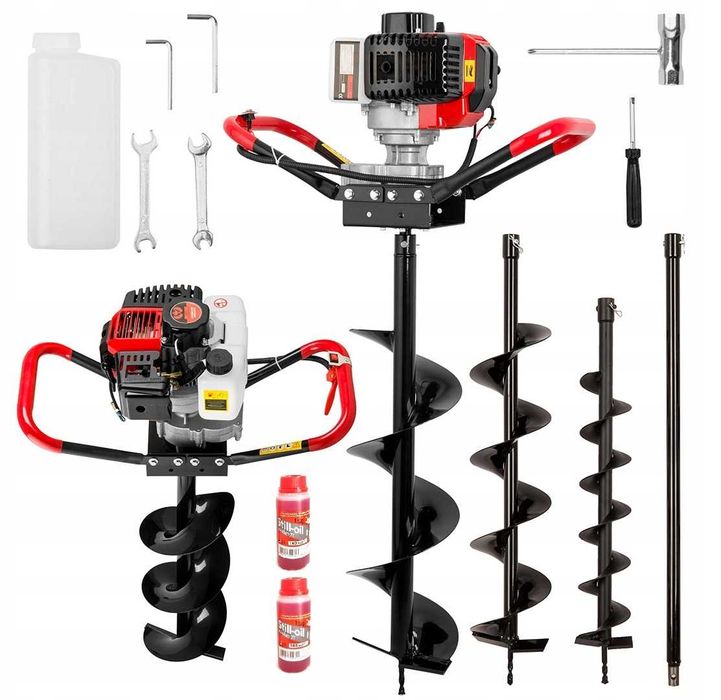 WIERTNICA spalinowa glebowa KRAFT 6KM + 3 WIERTŁA