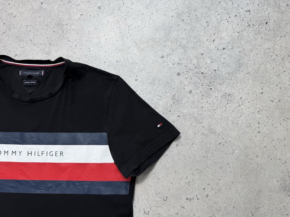 Мужская Футболка Tommy Hilfiger С Большим Логотипом Оригинал S-M