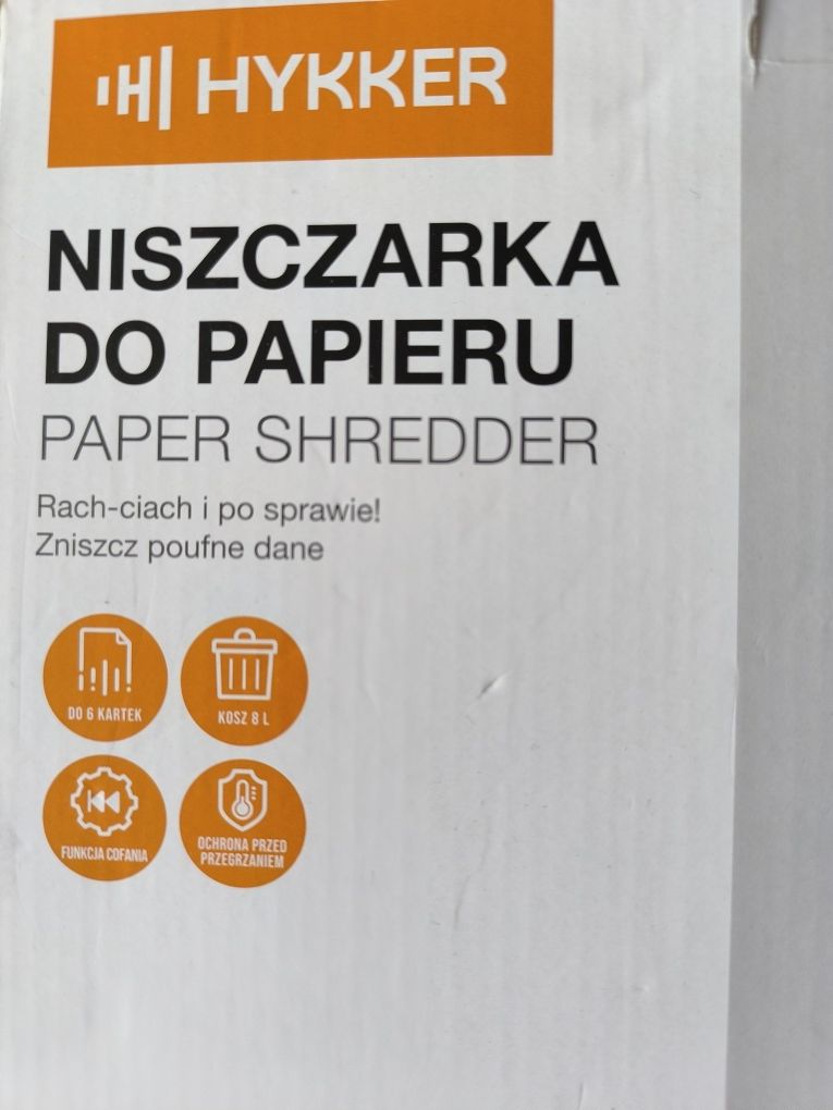 Niszczarka Hykker z funkcją cofania