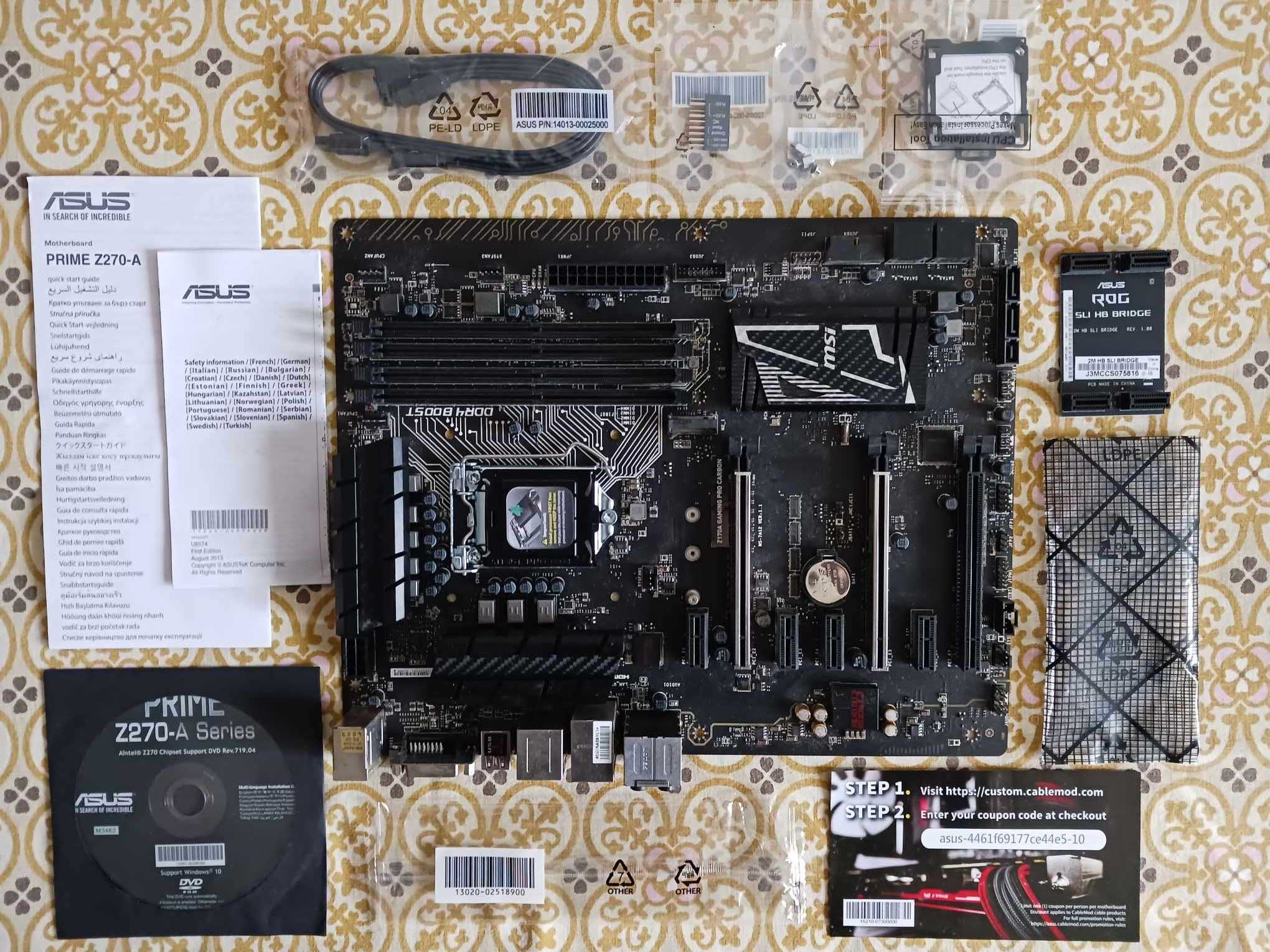 Motherboard Asus Prime Z170-A Gaming Pro Carbon - Avariado - Decoração