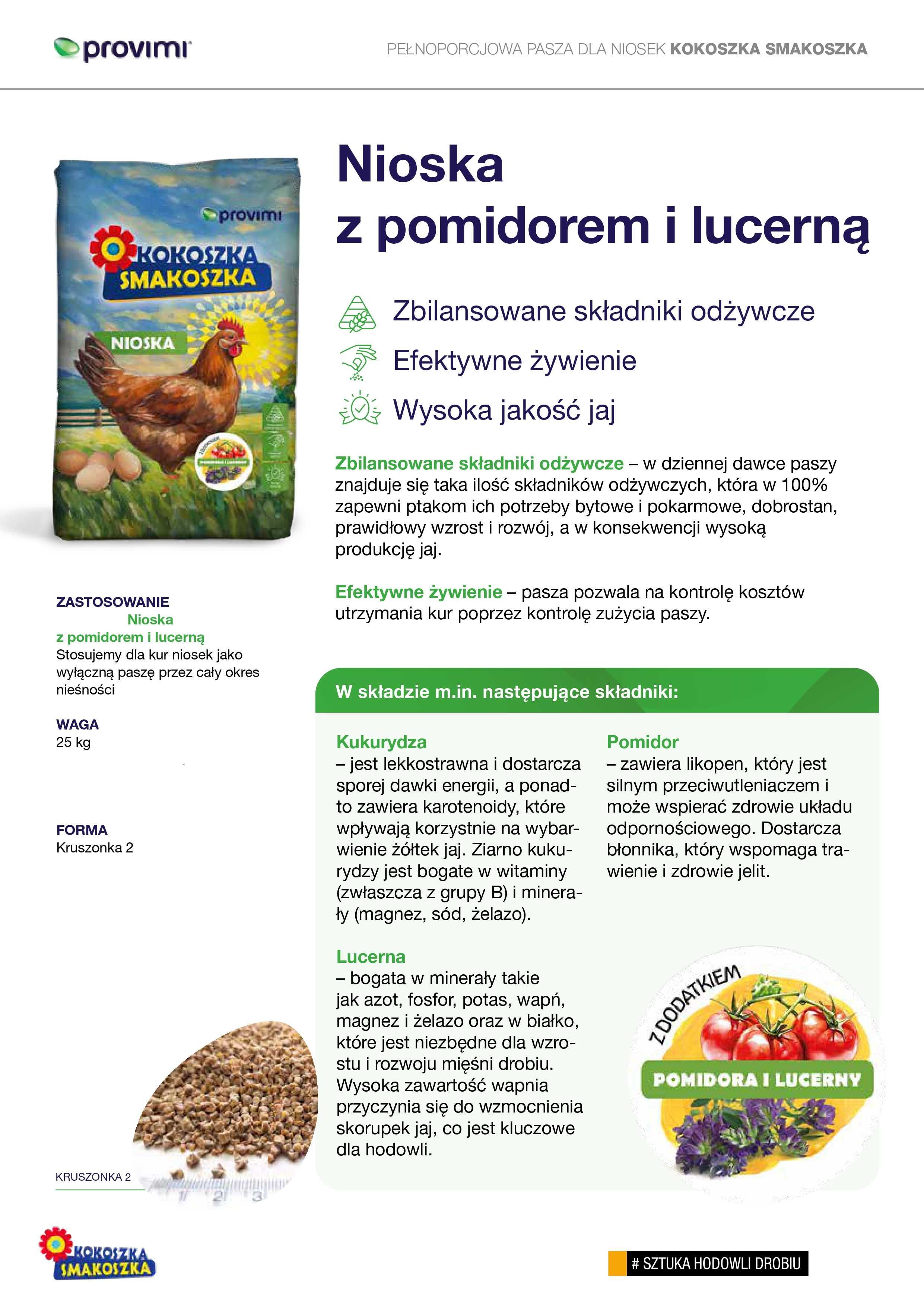 Pasza Nioska pomidor plus lucerna