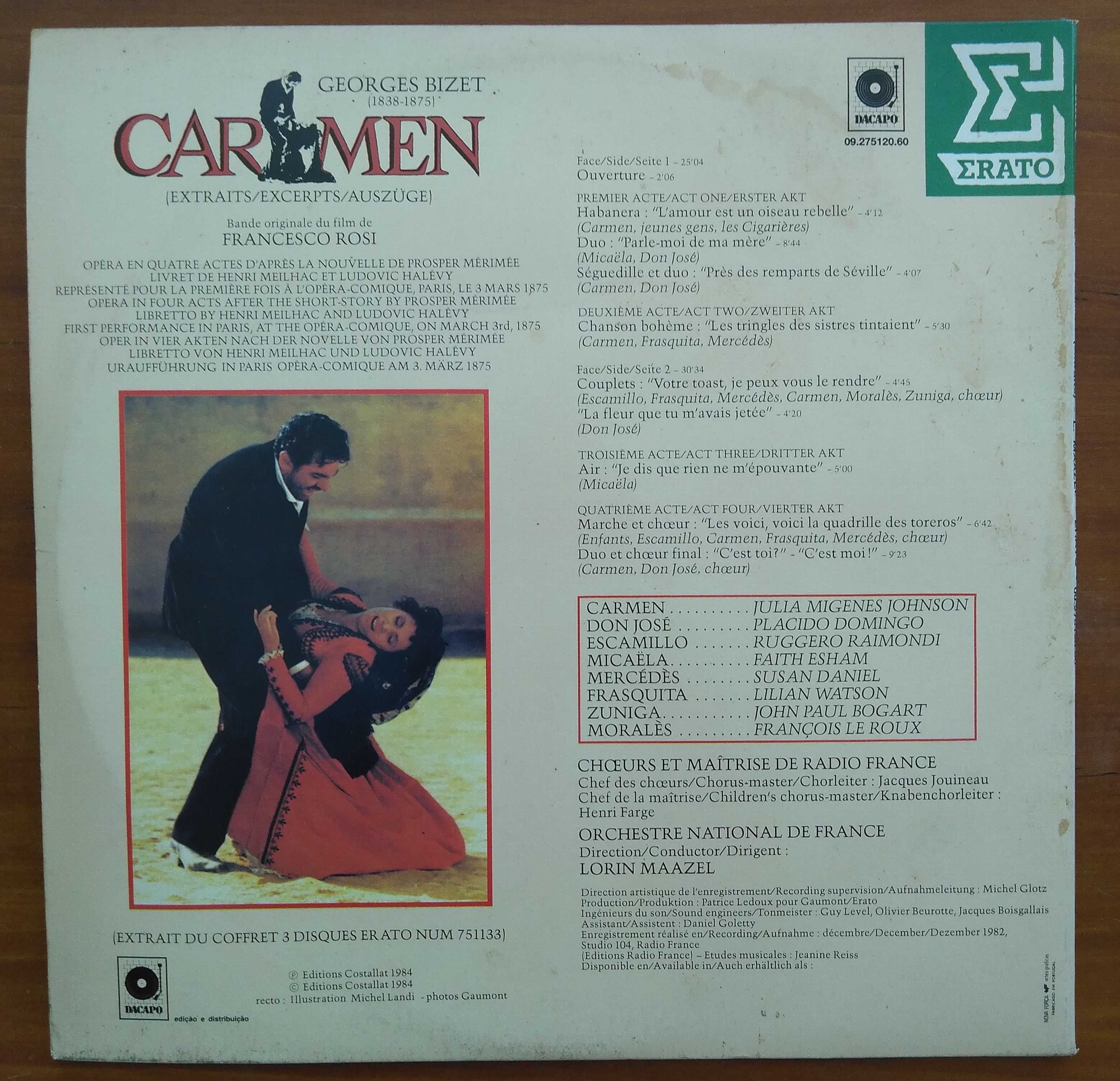 vinil: Placido Domingo “Georges Bizet – Carmen”