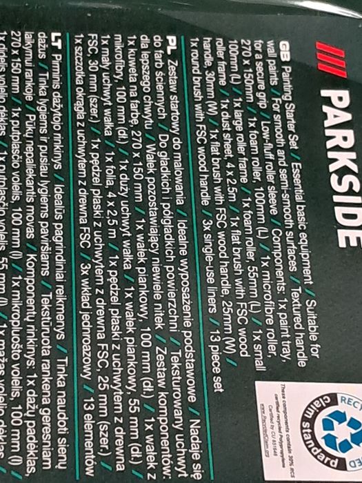 Zestaw do malowanua Parkside 6 i 13 elementów