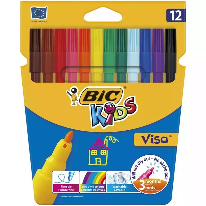 Flamastry Visa, 12 sztuk. BIC