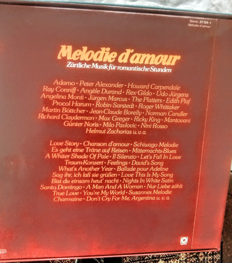 Винил. 3 диска.Сборник  ,Melodie D'amour,, (made in Germany 1980)