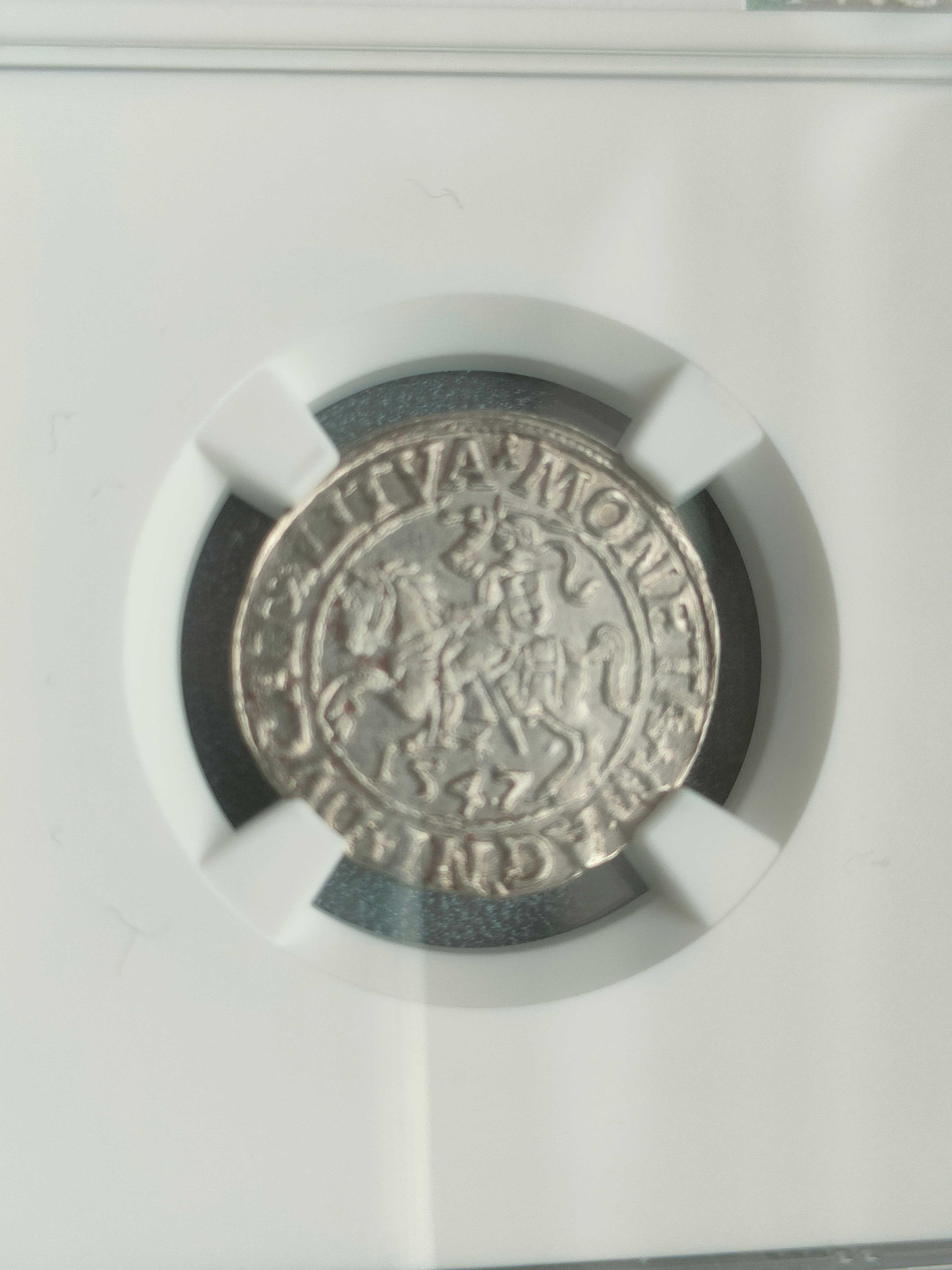 Półgrosz 1547 Wilno NGC MS 64