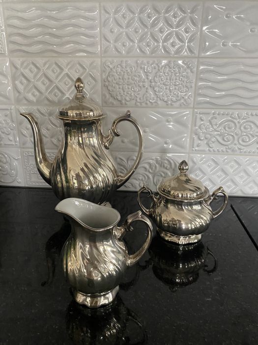 Posrebrzany zestaw do kawy