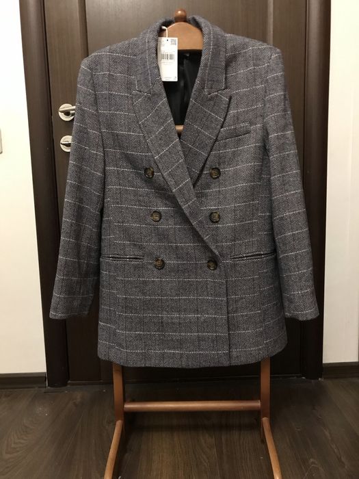 Піджак теплий Mango сірий напіввовна М новий