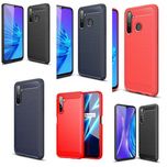 Противоударный чехол бампер для Realme 5 Pro 6 Pro карбон 3 цвета