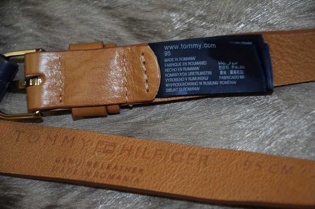 Ремень женский кожаный Tommy Hilfiger 95 Коричневый. С бирками.