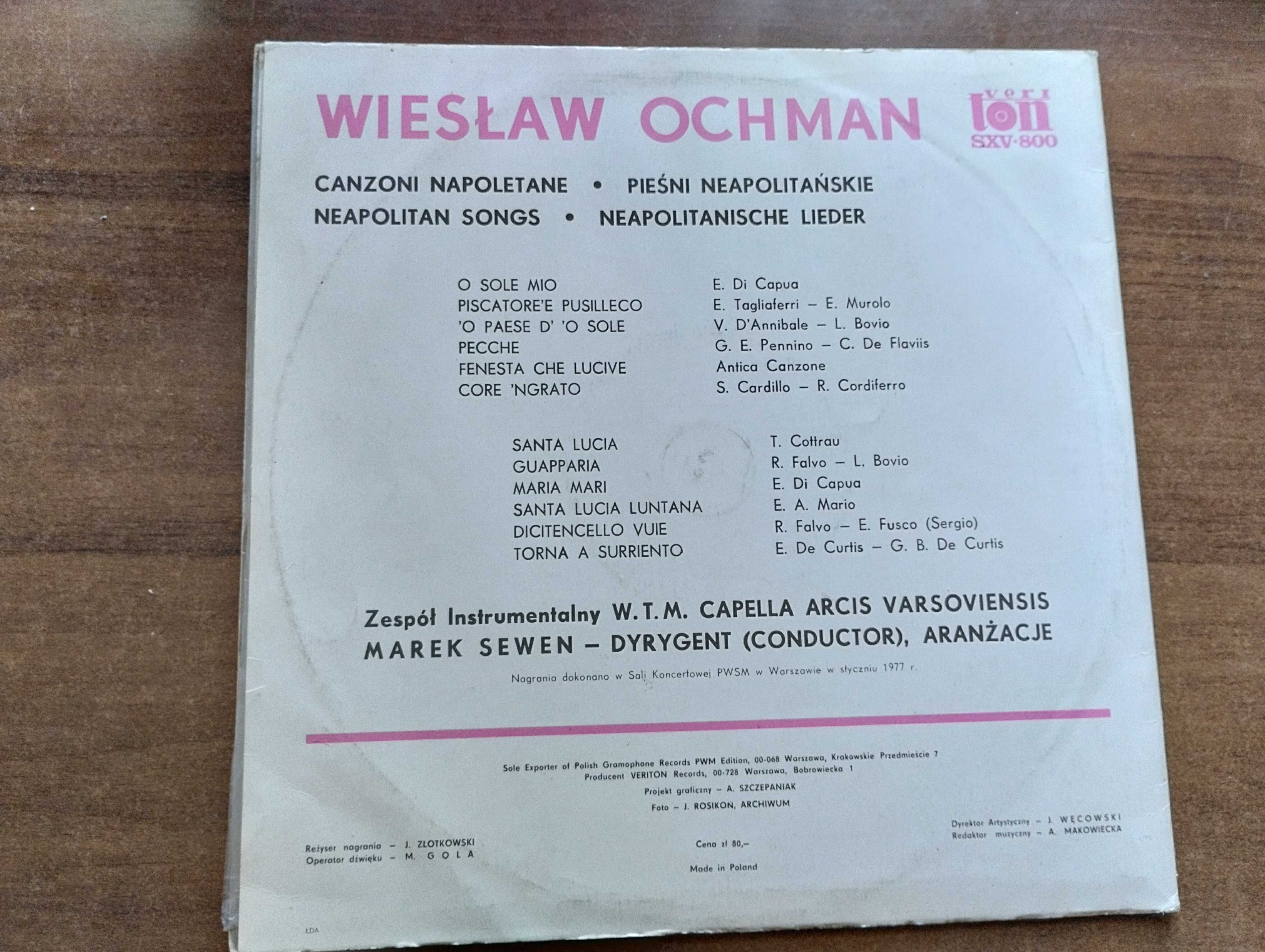 Wiesław Ochman ,,Piosenki neapolitańskie"