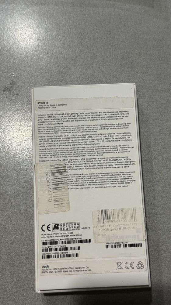 Apple iphone 13 pink 128gb батарея 100%