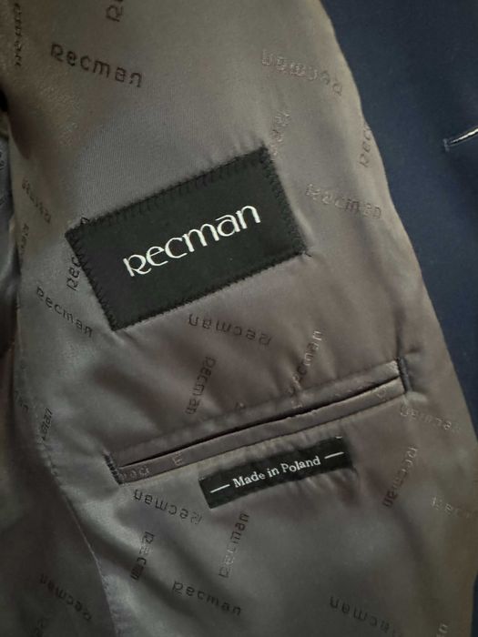Garnitur granatowy studniówka Recman, rozmiar ok. 166-168cm Slim wełna