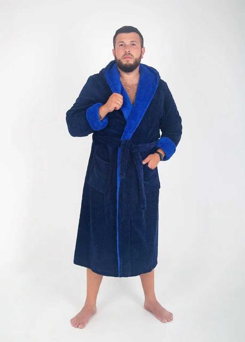 Супер батал халат чоловічий теплий махровий домашній