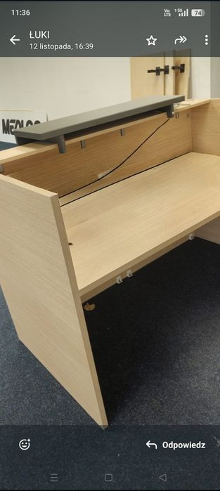 Biurko recepcja podświetlana LED