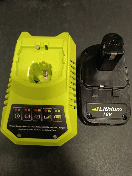 Ładowarka 9,6V-18V 3A i akumulator P108 18V 5500 Ah do narzędzi Ryobi