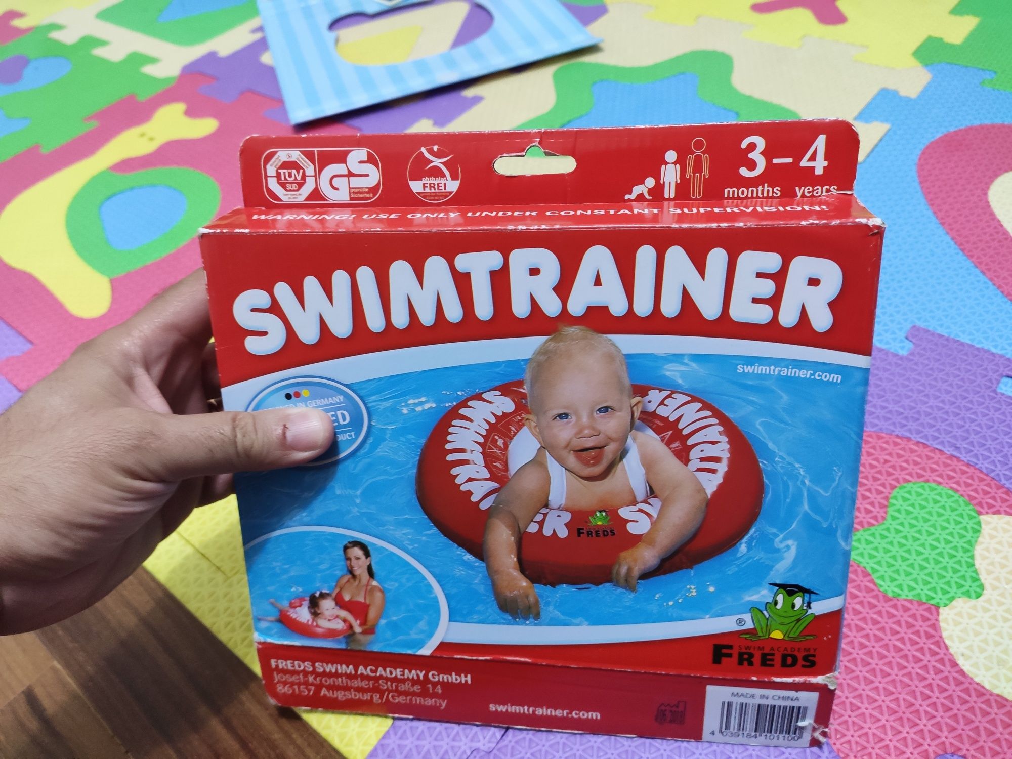 Bóia swimtrainer vermelho 3 meses a 4 anos