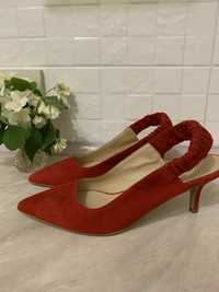 Замшеві червоні босоніжки Minelli, літнє жіноче взуття