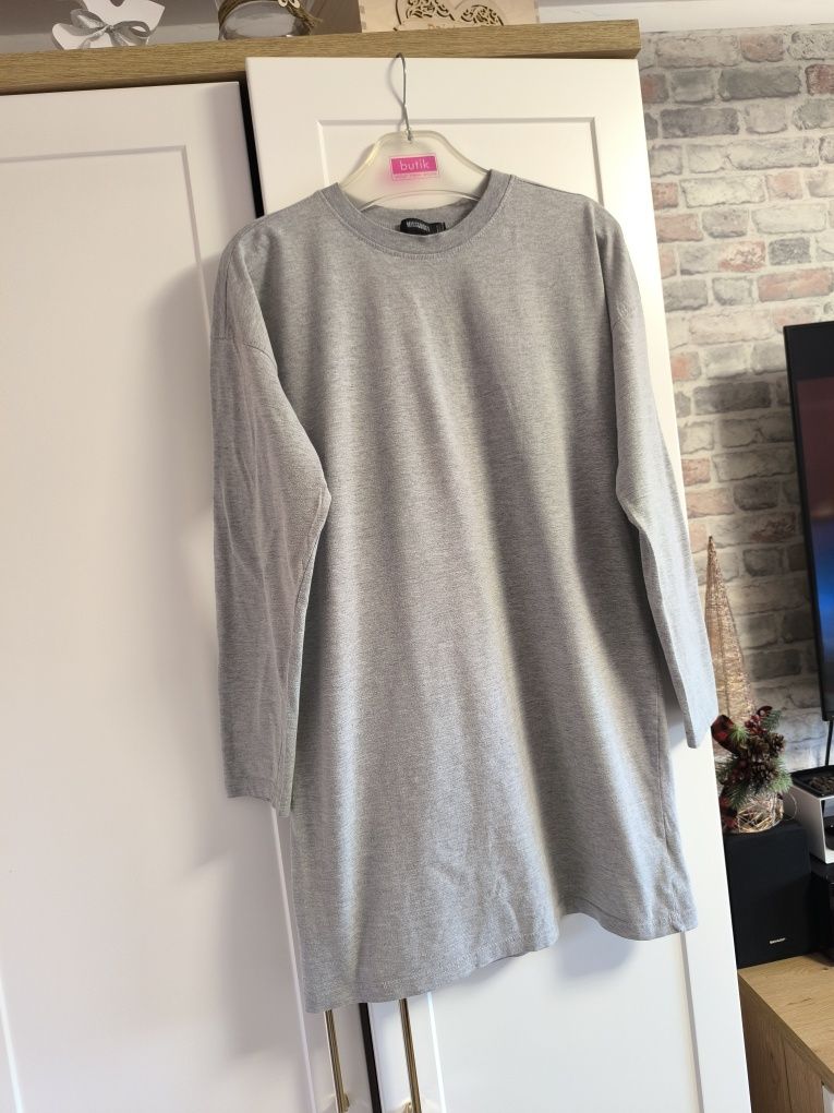 Szara sukienka t-shirtowa Missguided r. L 40 bawełna
