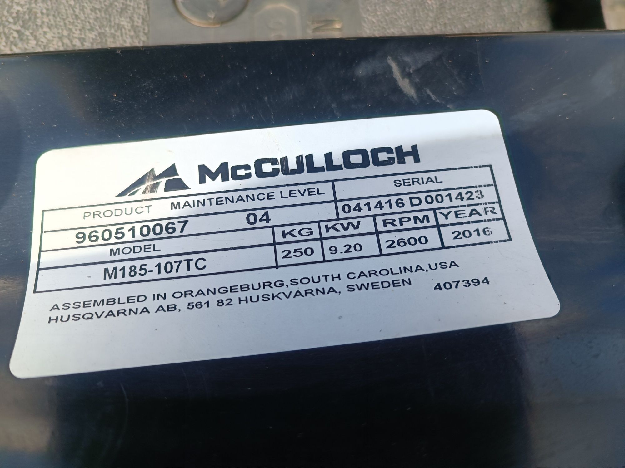 Kosiarka traktorek McCulloch M185107TC Husqvarna 2016r