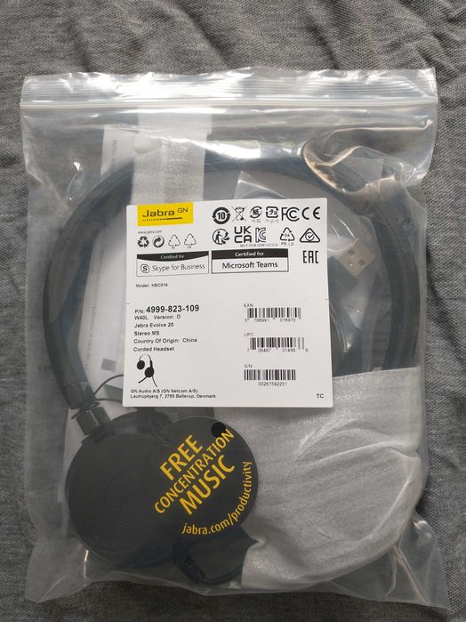 Słuchawki przewodowe Jabra Evolve 20 nowe