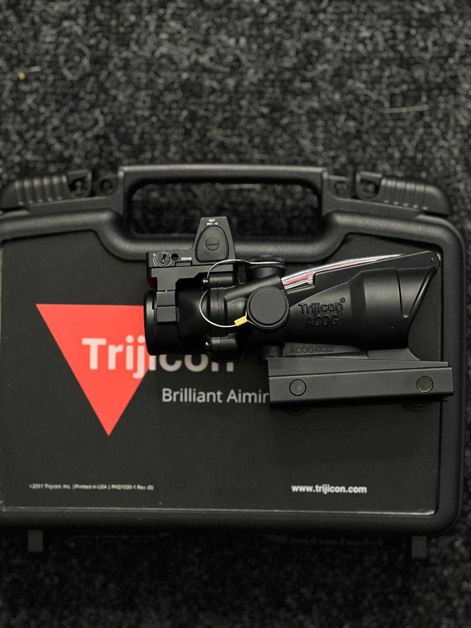 прицел Trijicon ACOG USA + мини колиматор RMR, Триджикон для AR-15, АК