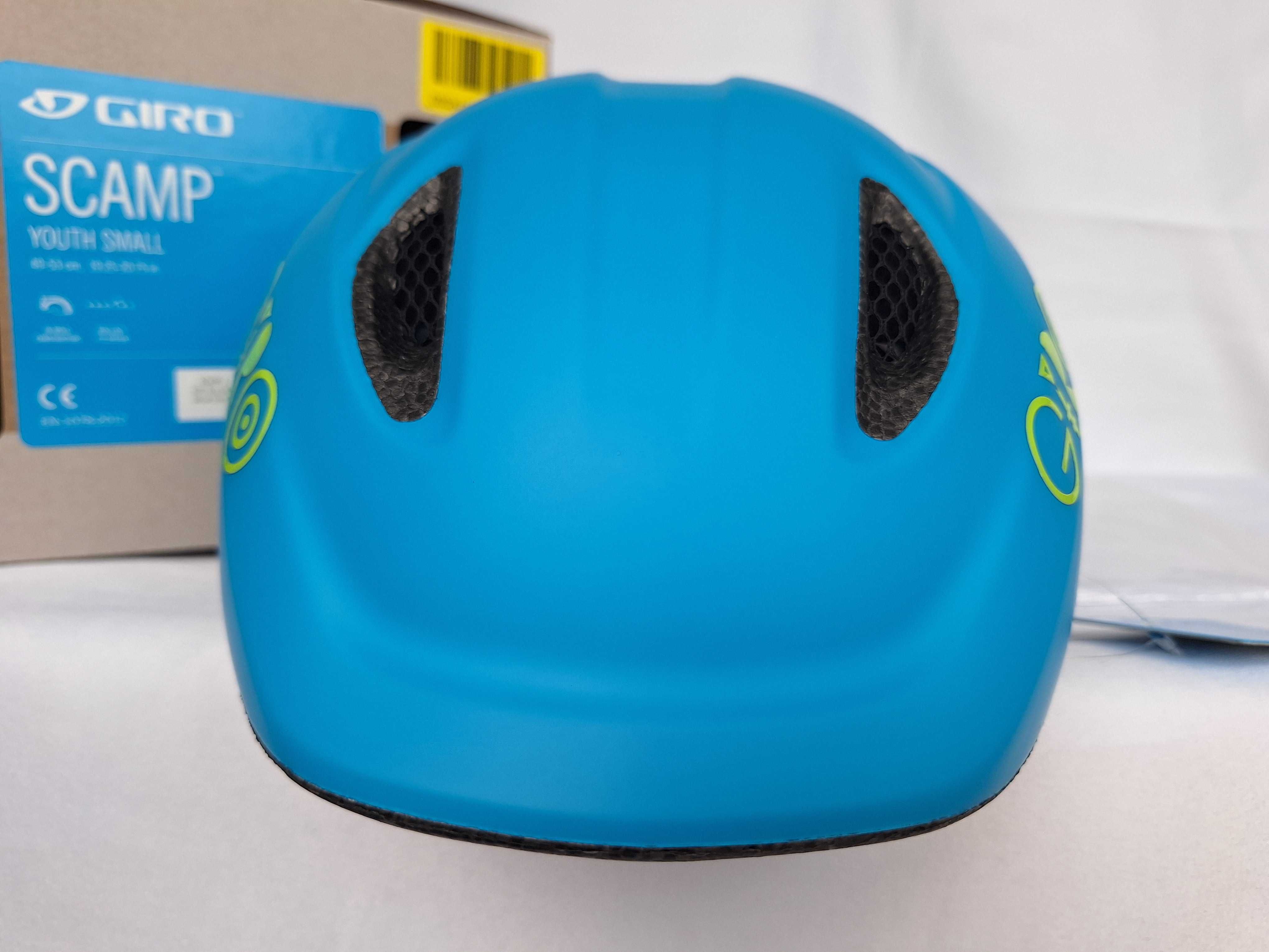 Kask rowerowy dziecięcy Giro Scamp Mat Blue Lime S 49-53cm