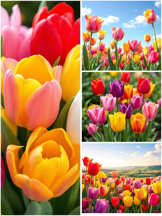 TULIPANY Triumph 50 Mix Cebulki TULIPANÓW TULIPAN DUŻE Kwiaty Zestaw