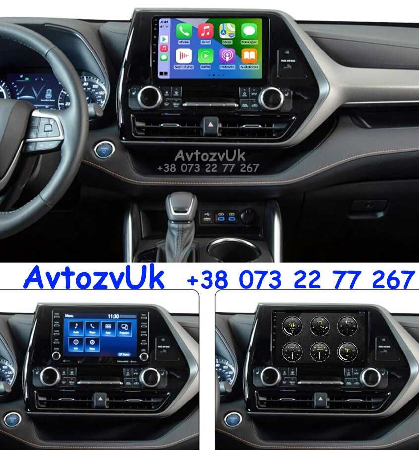 Магнитола HIGHLANDER Toyota GPS USB Хейлендер 2 дин CarPlay Андроид 14