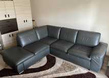Kanapa narożna skóra naturalna Helvetia Furniture