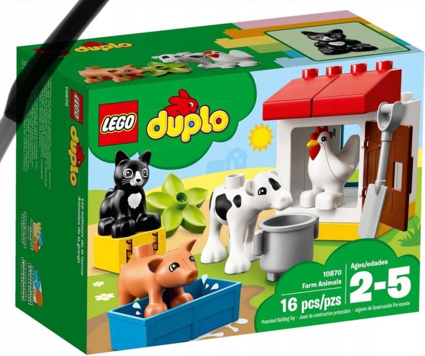 Lego duplo zwierzeta 10870 krowa kot prosie kura