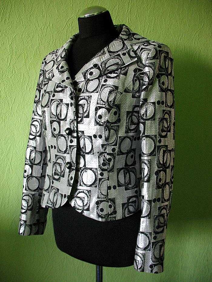 Żakiet - elegancki - marynarka - 42 XL - biust 100 cm Srebrny L'attore