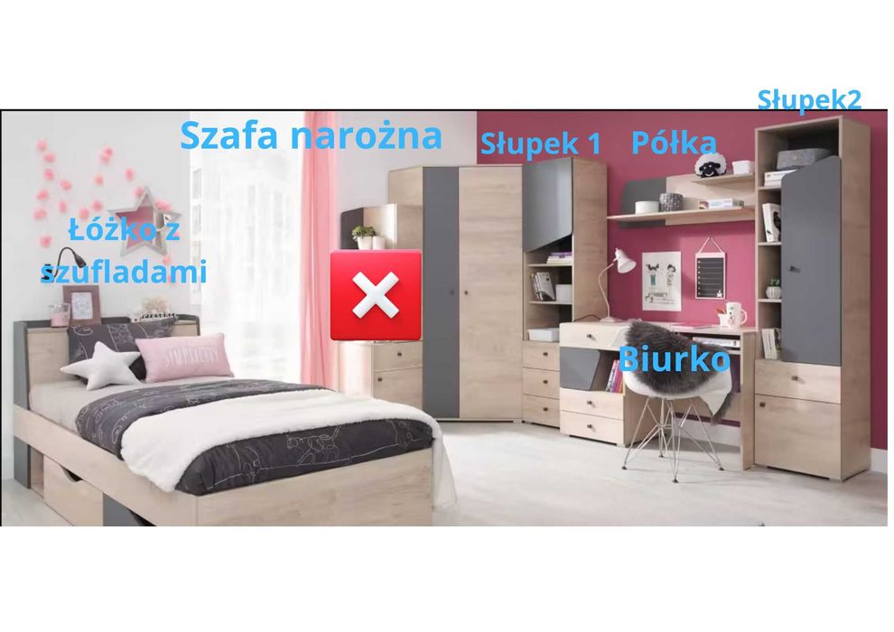 Komplet mebli młodzieżowych