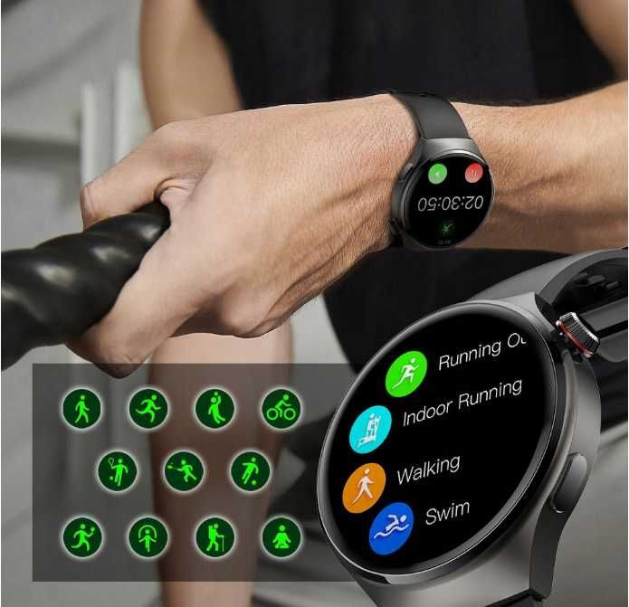 GT4PRO Smartwatch GPS Tracker Monitorowanie tętna SPO2 NFC ttst1472