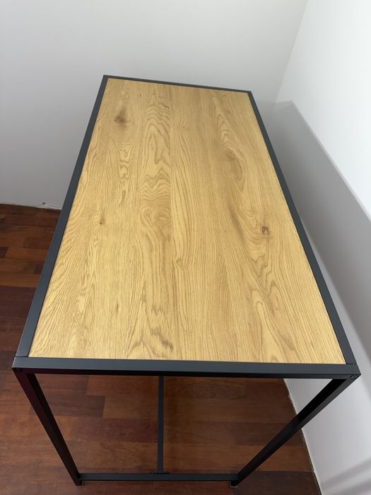 Stół barowy TRAPPEDAL 120x60 dąb/czarny
