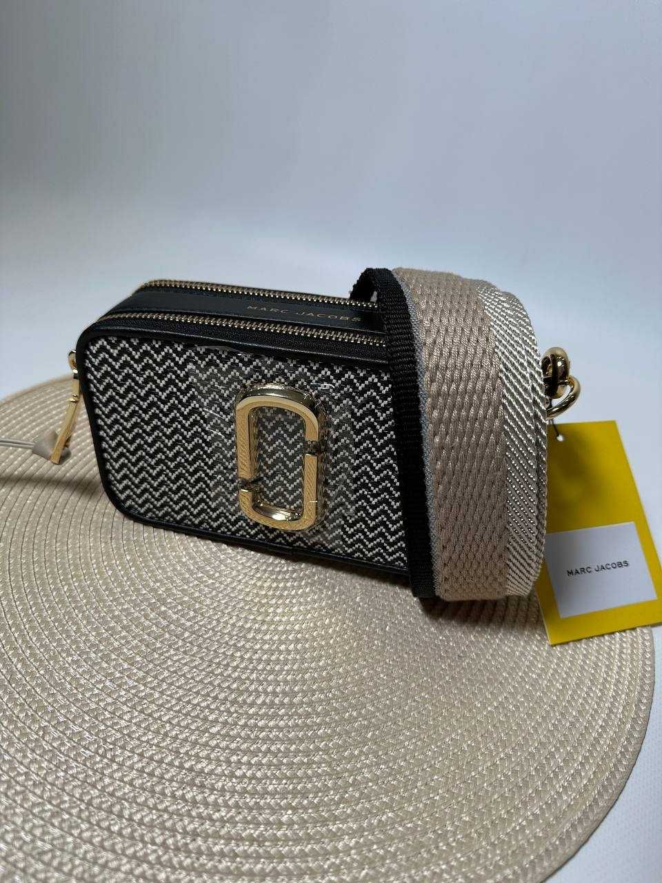 Сумка жіноча Marc Jacobs Snapshot чорно біла