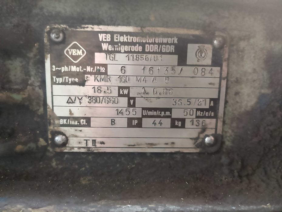 Silnik elektryczny VEM 18.5 KW 3 fazowy 1455 obr.