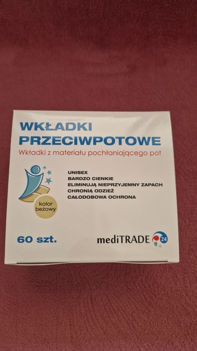 Wkładki przeciwpotowe 60szt beżowe nowe