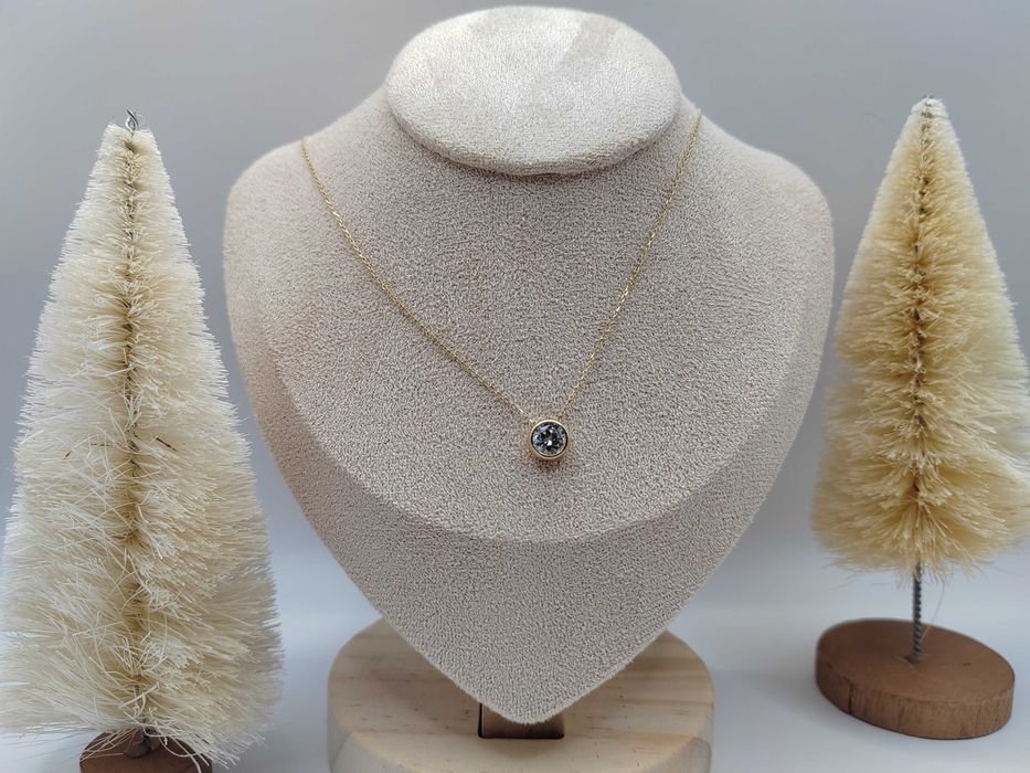 NOWY Złoty Naszyjnik Celebrytka Cyrkonia 41+4cm / Złoto 585