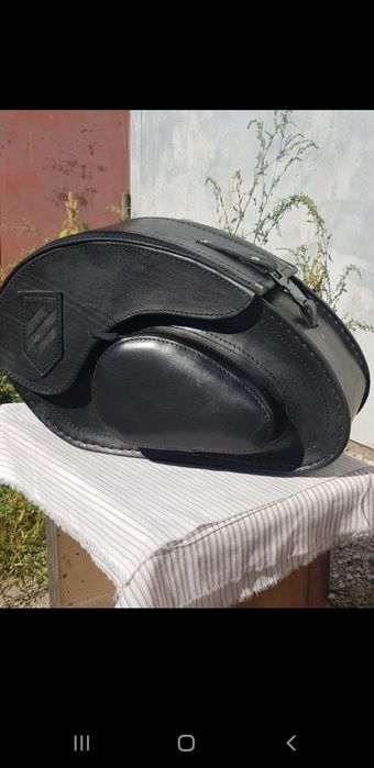 Мото кофр  кожанный