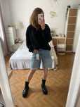 FB Sister szorty jeansowe bermudy niebieskie denim dziury M 38