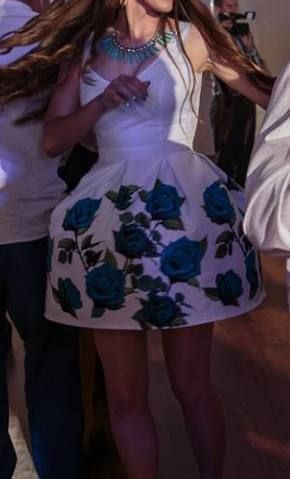 sukienka Vubu XS-S, biała w kwiaty