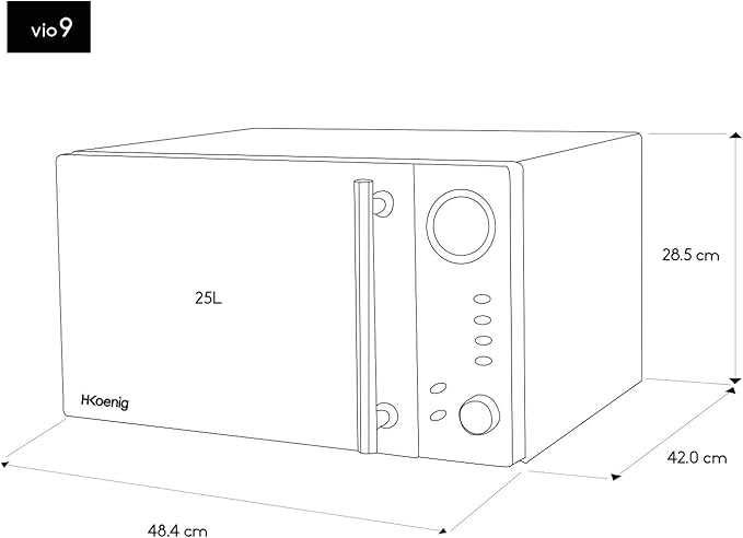 Kuchenka mikrofalowa wolnostojąca H.Koenig VIO9 Grill 2 w 1 25 l LCD
