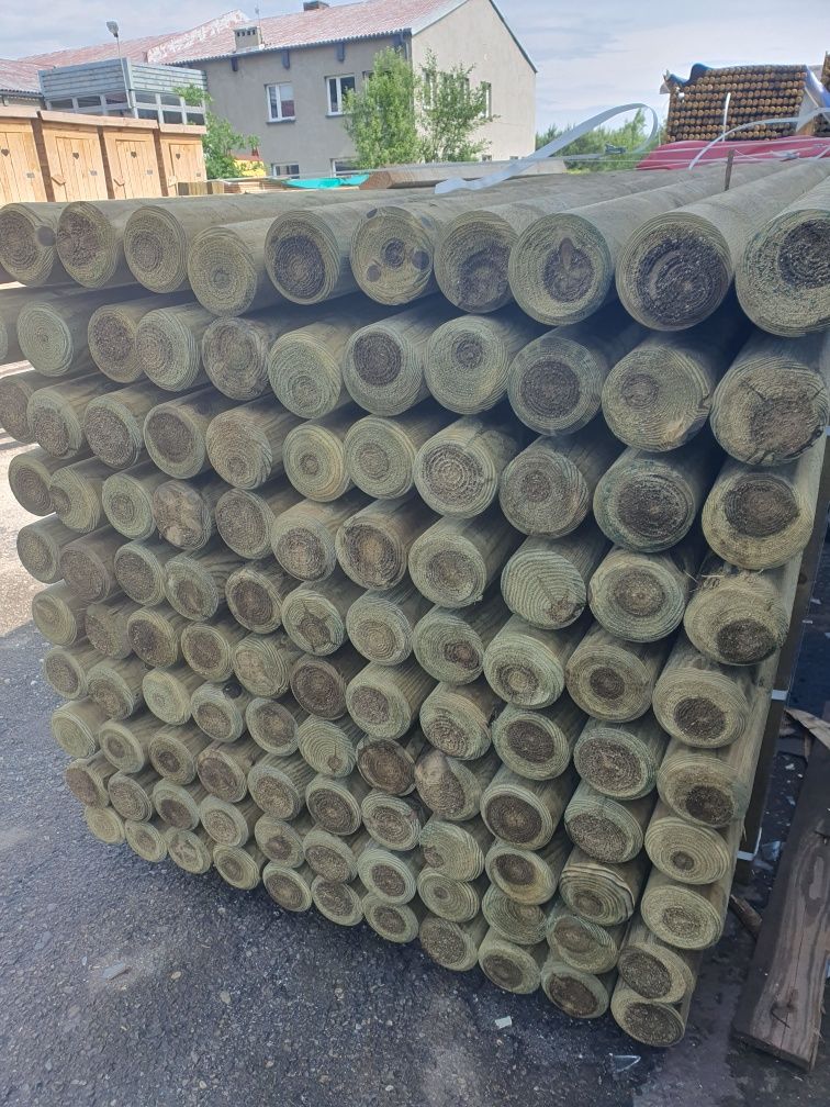 Palisady bale sosnowe fi 10 i fi 12 długość 3 m